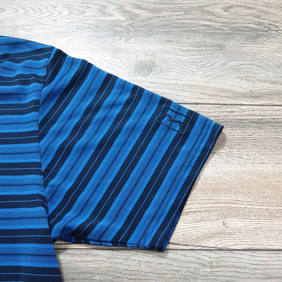 PGA Tour Mens Large Short Sleeve Shirt Polo Airflux Sport Golf Athletic Blue - Picture 3 of 8